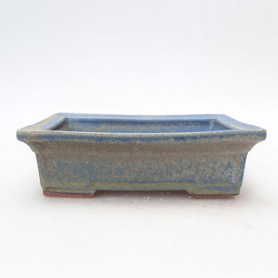 Ceramic bonsai bowl 13 x 10 x 4 cm, color blue-brown - 1