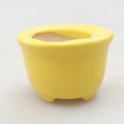 Mini bonsai bowl 3.5 x 3.5 x 2.5 cm, yellow color - 1
