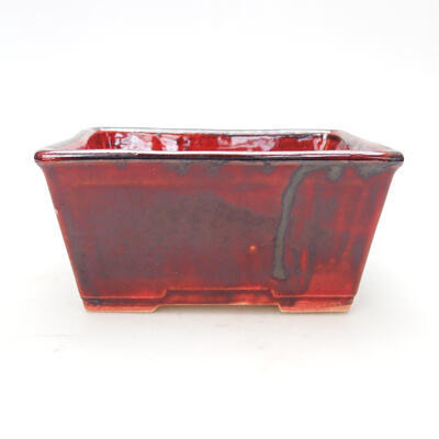 Ceramic bonsai bowl 12 x 9.5 x 6 cm, color red - 1