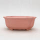 Ceramic bonsai bowl 13 x 10 x 5.5 cm, color pink - 1/3