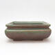 Ceramic bonsai bowl 15 x 15 x 6 cm, color green-brown - 1/3