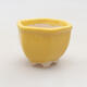 Mini bonsai bowl 3.5 x 3.5 x 3 cm, yellow color - 1/3