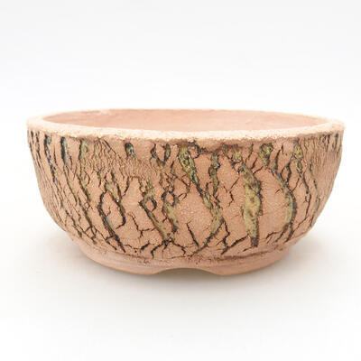 Ceramic bonsai bowl 13.5 x 13.5 x 6 cm, color cracked yellow - 1
