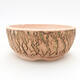 Ceramic bonsai bowl 13.5 x 13.5 x 6 cm, color cracked yellow - 1/4