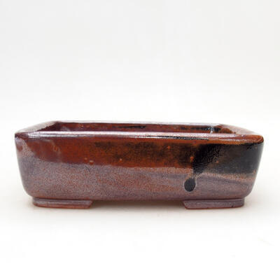 Ceramic bonsai bowl 15 x 12 x 4.5 cm, color brownish black - 1