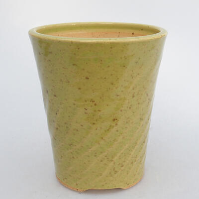 Ceramic bonsai bowl 10 x 10 x 11.5 cm, color green - 1