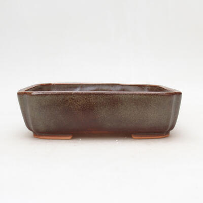 Ceramic bonsai bowl 15.5 x 12 x 4.5 cm, metallic color - 1