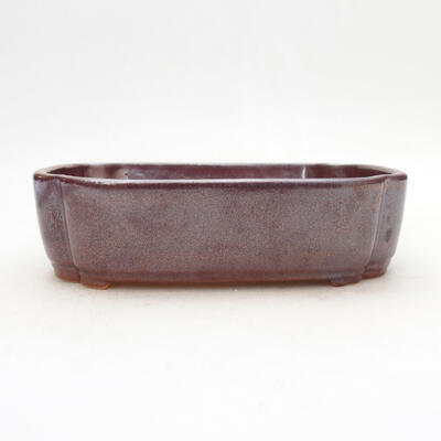 Ceramic bonsai bowl 15 x 11 x 4.5 cm, metallic color - 1