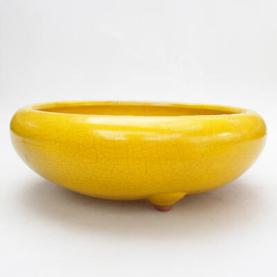 Ceramic bonsai bowl 20 x 20 x 6.5 cm, color yellow - 1
