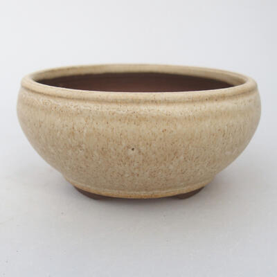 Ceramic bonsai bowl 9.5 x 9.5 x 4 cm, color beige - 1