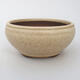Ceramic bonsai bowl 9.5 x 9.5 x 4 cm, color beige - 1/3