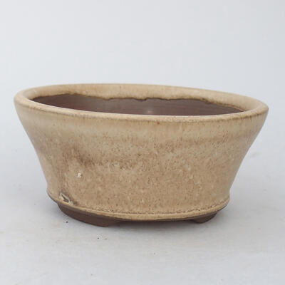 Ceramic bonsai bowl 9 x 9 x 4 cm, color beige - 1