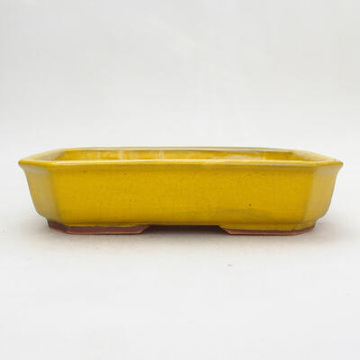 Ceramic bonsai bowl 18.5 x 13.5 x 4.5 cm, color yellow - 1