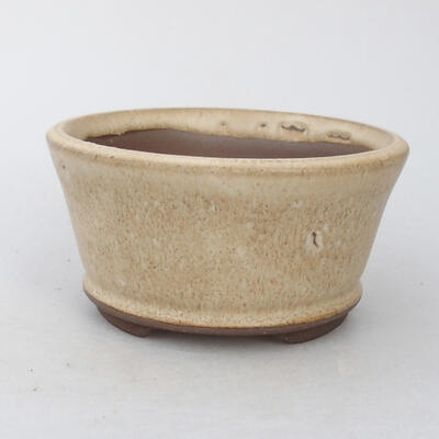 Ceramic bonsai bowl 8.5 x 8.5 x 4 cm, color beige - 1
