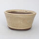 Ceramic bonsai bowl 8.5 x 8.5 x 4 cm, color beige - 1/3