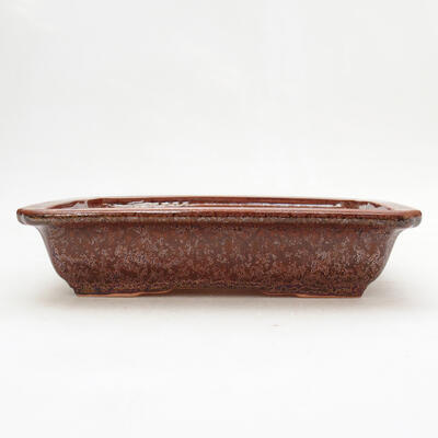 Ceramic bonsai bowl 18.5 x 13.5 x 4.5 cm, color brown - 1