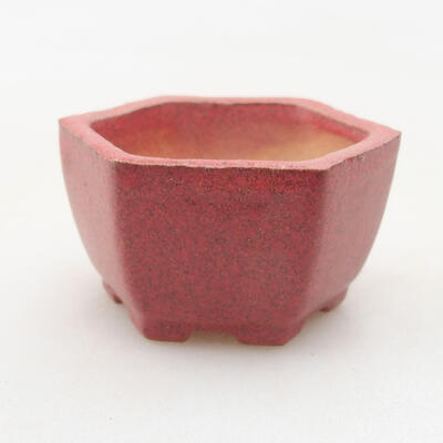 Mini bonsai bowl 4 x 3.5 x 2 cm, color red - 1