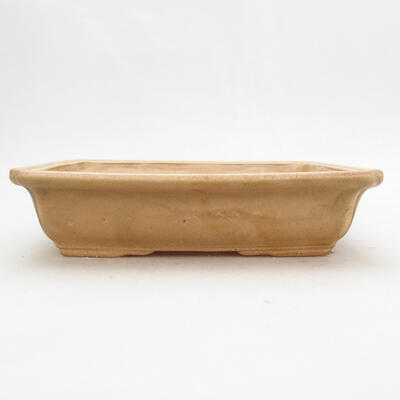 Ceramic bonsai bowl 18.5 x 13.5 x 4.5 cm, color beige - 1