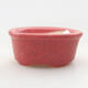 Mini bonsai bowl 4 x 3 x 2 cm, color red - 1/3