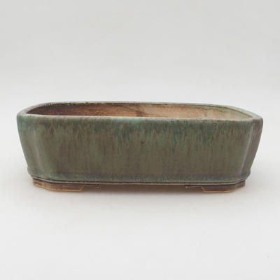 Ceramic bonsai bowl 20.5 x 17.5 x 6 cm, color brown-green - 1