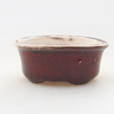 Mini bonsai bowl 4 x 3 x 2 cm, color red - 1