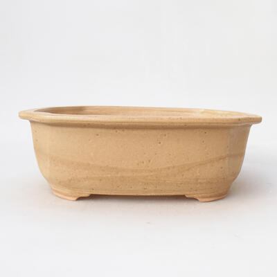 Ceramic bonsai bowl 22.5 x 17.5 x 7.5 cm, color beige - 1