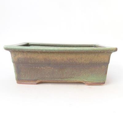 Ceramic bonsai bowl 21 x 15.5 x 7.5 cm, color green-brown - 1