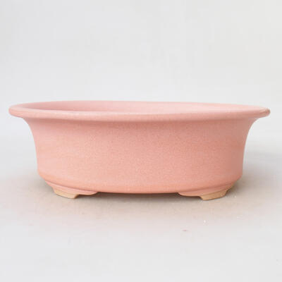 Ceramic bonsai bowl 21.5 x 17.5 x 6.5 cm, color pink - 1