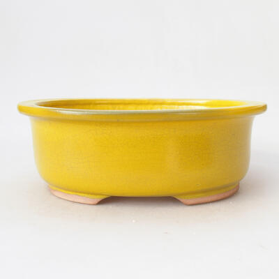 Ceramic bonsai bowl 22.5 x 18.5 x 8 cm, color yellow - 1