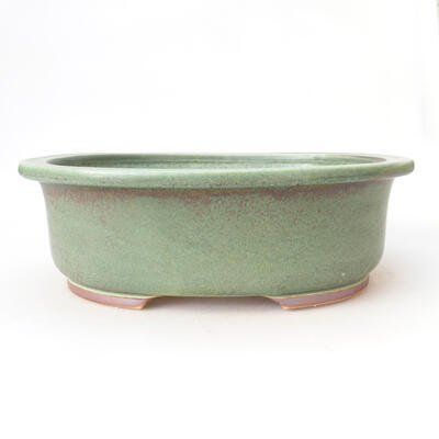 Ceramic bonsai bowl 25 x 21.5 x 8 cm, color green-brown - 1