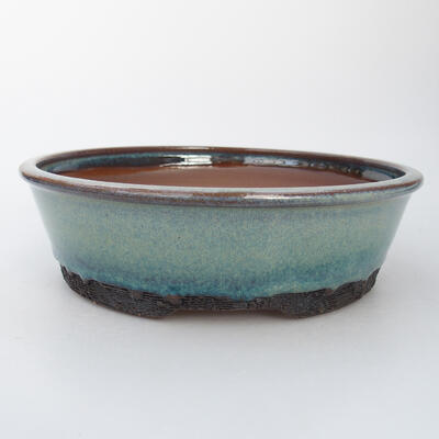 Ceramic bonsai bowl 18.5 x 18.5 x 5.5 cm, color green - 1