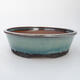 Ceramic bonsai bowl 18.5 x 18.5 x 5.5 cm, color green - 1/3