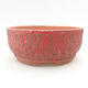Ceramic bonsai bowl 18.5 x 18.5 x 7.5 cm, color cracked red - 1/4