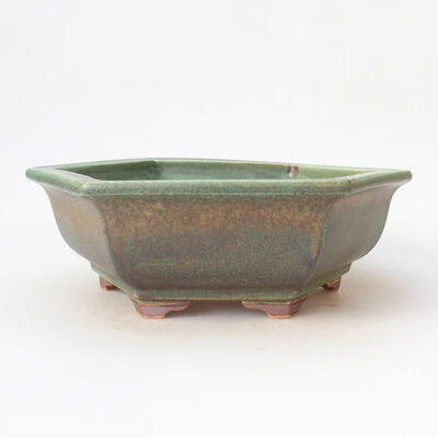 Ceramic bonsai bowl 23 x 21 x 8 cm, color brownish green - 1