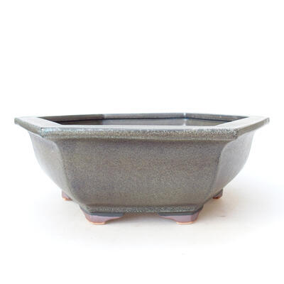 Ceramic bonsai bowl 27.5 x 24.5 x 9 cm, metallic color - 1