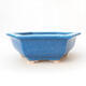 Ceramic bonsai bowl 27.5 x 24.5 x 9 cm, color blue - 1/3