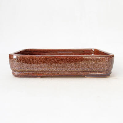 Ceramic bonsai bowl 17 x 12 x 3.5 cm, color brown - 1