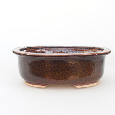 Ceramic bonsai bowl 22 x 18 x 7.5 cm, brown color - 1
