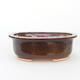 Ceramic bonsai bowl 22 x 18 x 7.5 cm, brown color - 1/3