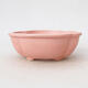 Ceramic bonsai bowl 12.5 x 10.5 x 4.5 cm, color pink - 1/3