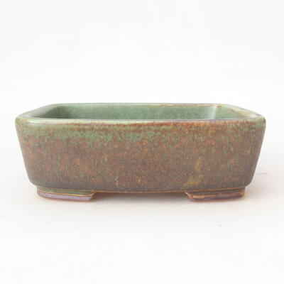 Ceramic bonsai bowl 12 x 10 x 4 cm, color green-brown - 1