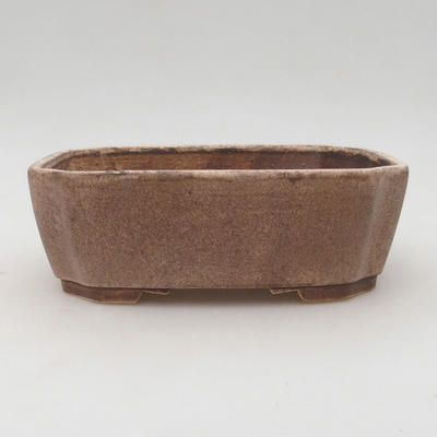 Ceramic bonsai bowl 17 x 14.5 x 6 cm, beige color - 1
