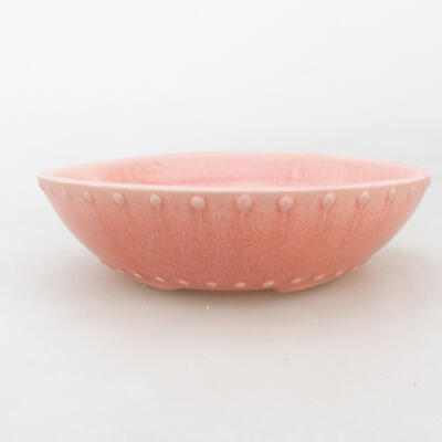 Ceramic bonsai bowl 17.5 x 17.5 x 5 cm, pink color - 1