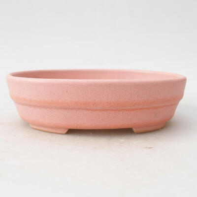 Ceramic bonsai bowl 13.5 x 10.5 x 3.5 cm, color pink - 1