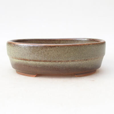 Ceramic bonsai bowl 13.5 x 10.5 x 3.5 cm, color brown - 1