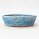 Ceramic bonsai bowl 13.5 x 10.5 x 3.5 cm, color blue-white - 1/3