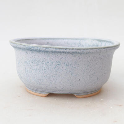 Ceramic bonsai bowl 12 x 10 x 5.5 cm, color blue-white - 1