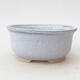 Ceramic bonsai bowl 12 x 10 x 5.5 cm, color blue-white - 1/3