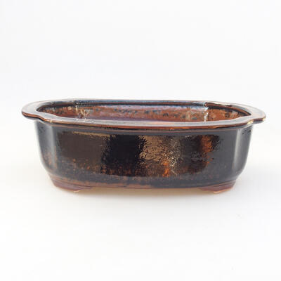 Ceramic bonsai bowl 23 x 20 x 7 cm, color brown - 1