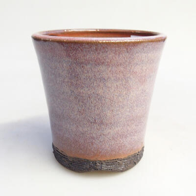 Ceramic bonsai bowl 8 x 8 x 8 cm, color pink - 1
